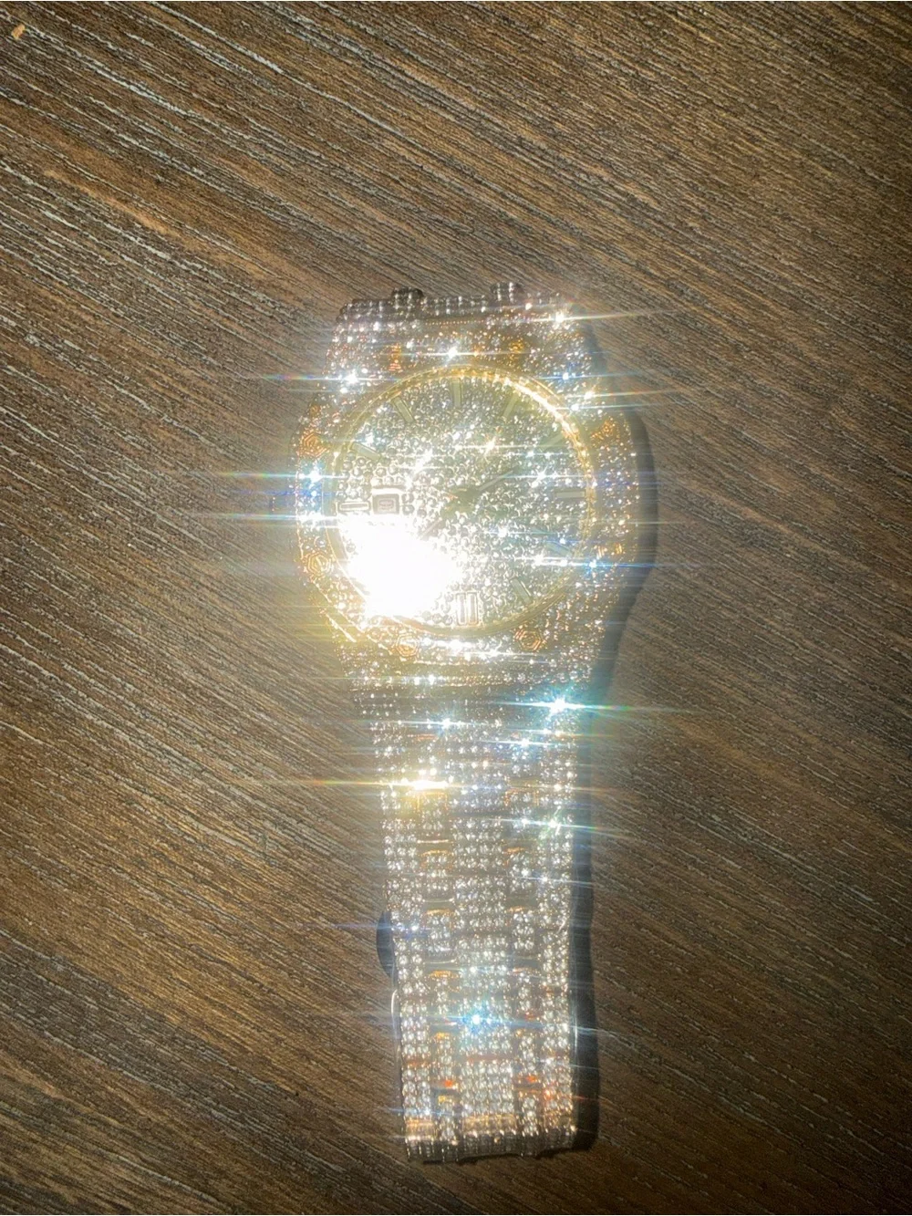Gold Tone Crystal Pavé Bracelet Watch